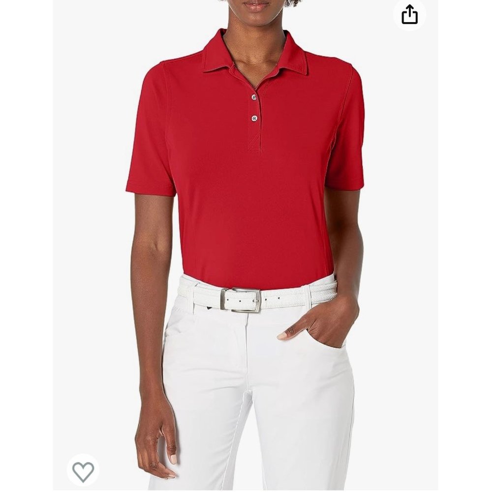 NWT Cutter & Buck CB DryTec 50UPF+ Ladies Red Polo Size Medium